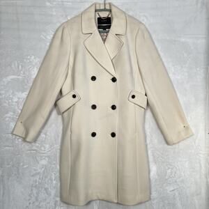 Double-breasted lady coat in Italian double-cloth wool Sz 16 NWT